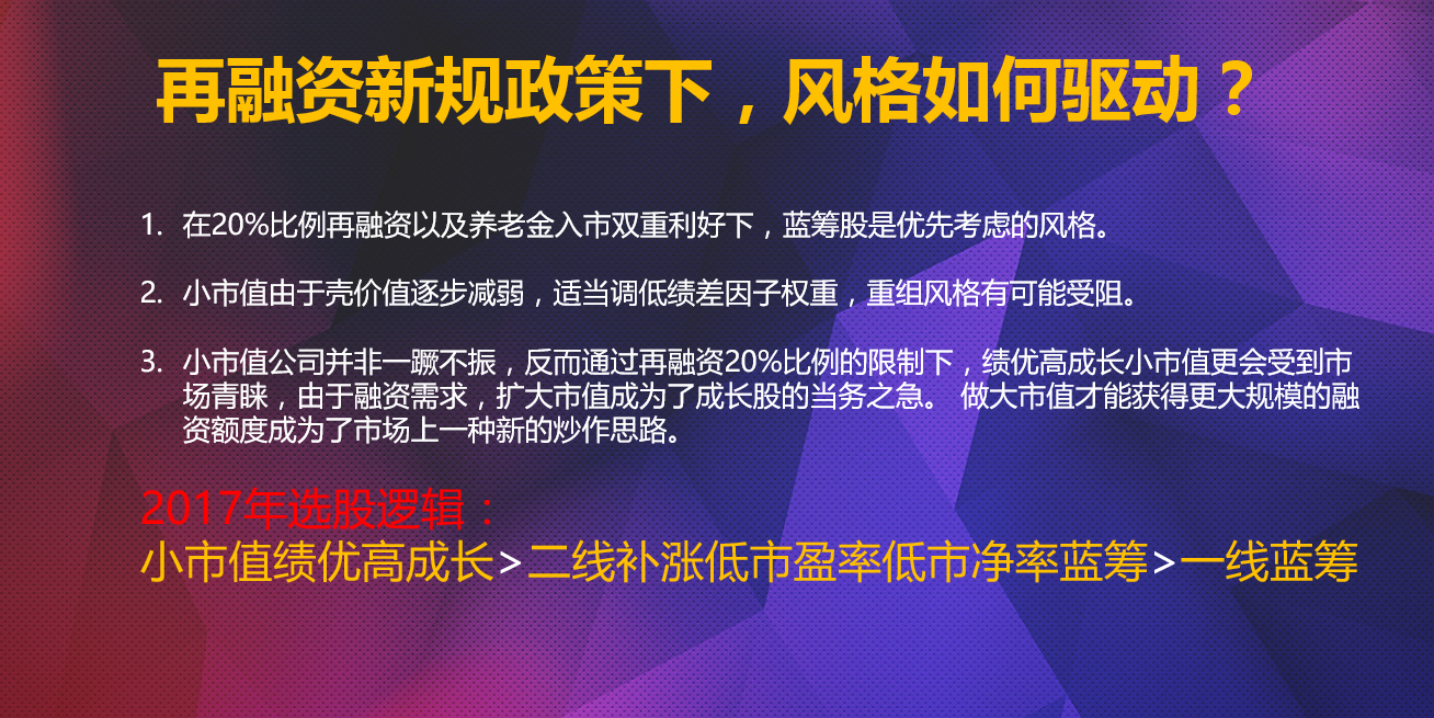 2017鸡年再融资新政下的选股逻辑。