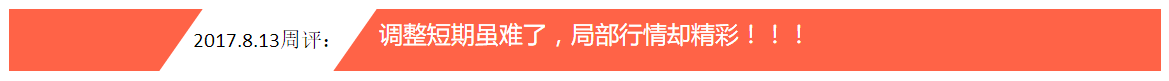 2017.8.13周评：调整短期虽难了，局部行情却精彩！！！