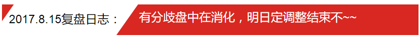 2017.8.15复盘日志：有分歧盘中在消化，明日定调整结束不~~~