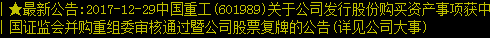 中国重工复牌，船舶板块上涨可期，国企改革持续进行中！