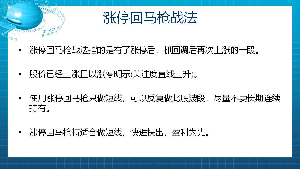 最有效的强势股战法——涨停回马枪