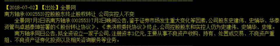 看戏精是如何给自己加戏的——举例个股南方轴承（002553）