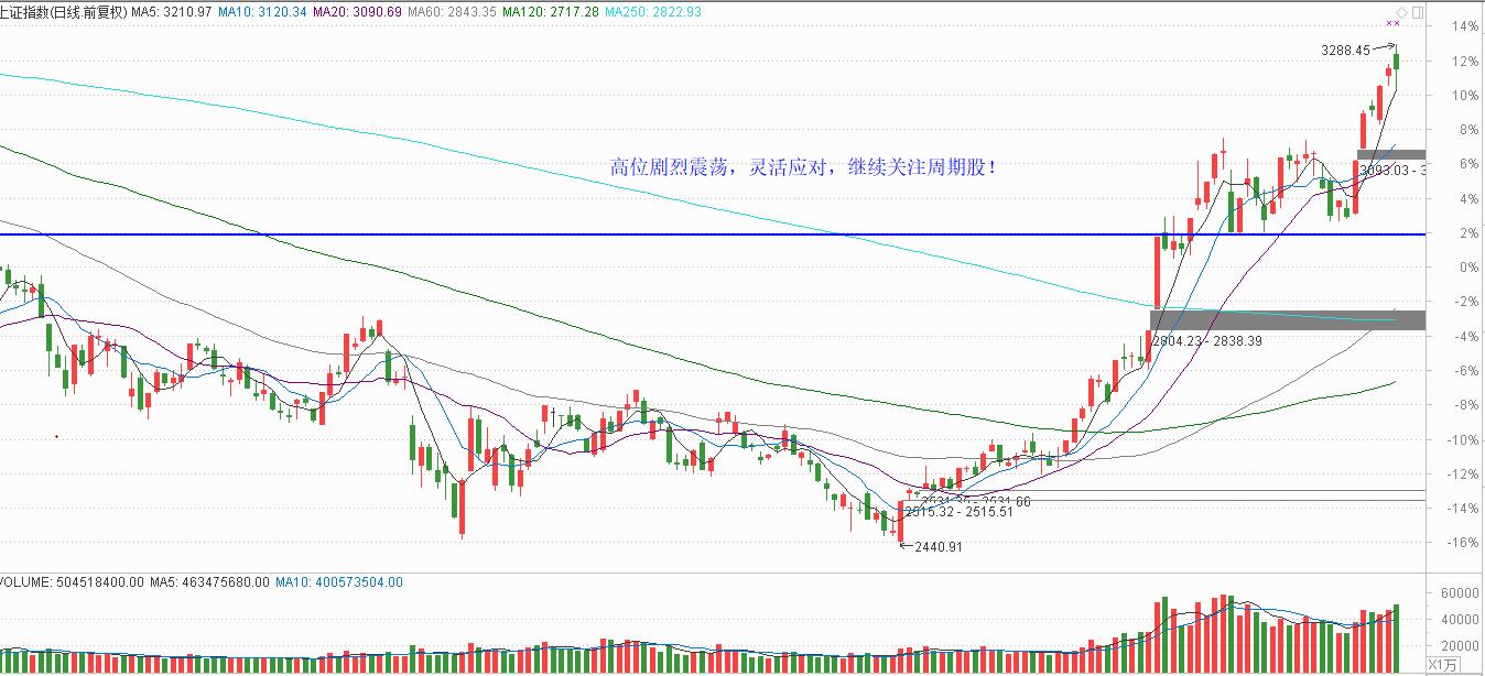 指数高位剧烈震荡，继续关注低位周期股