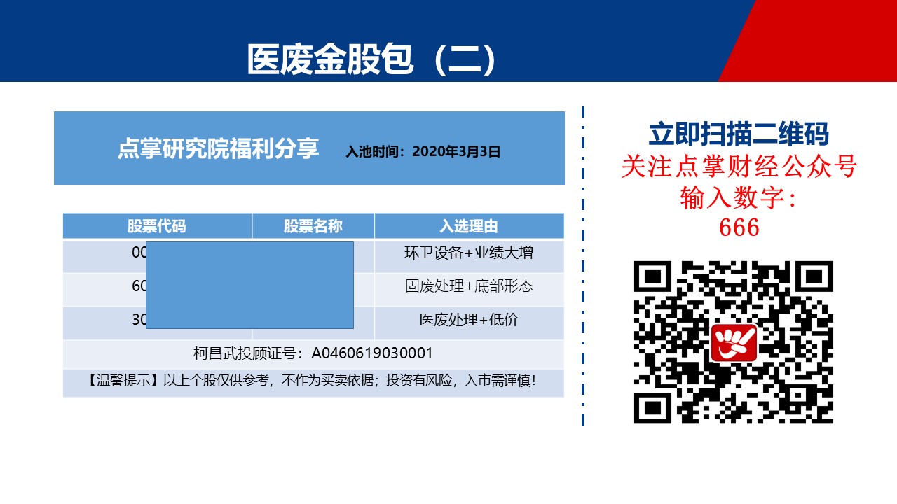 医废处理2.0版来了，逢低关注