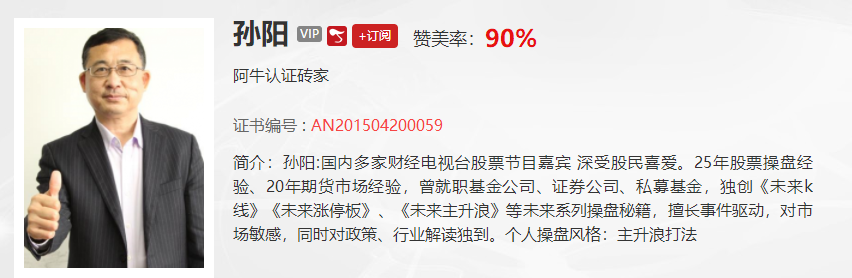 【观点】孙阳：通过筹码集中度来判断强势股的拉升，通过均线的方法来应对预判不准的情况！