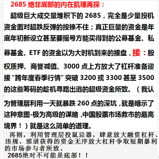 第一天就判断2685不是底的道理！（再论成交量欺骗性！）