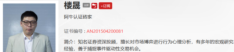 【观点】楼晟：年底必须守住盈利！向上突破必须放量！